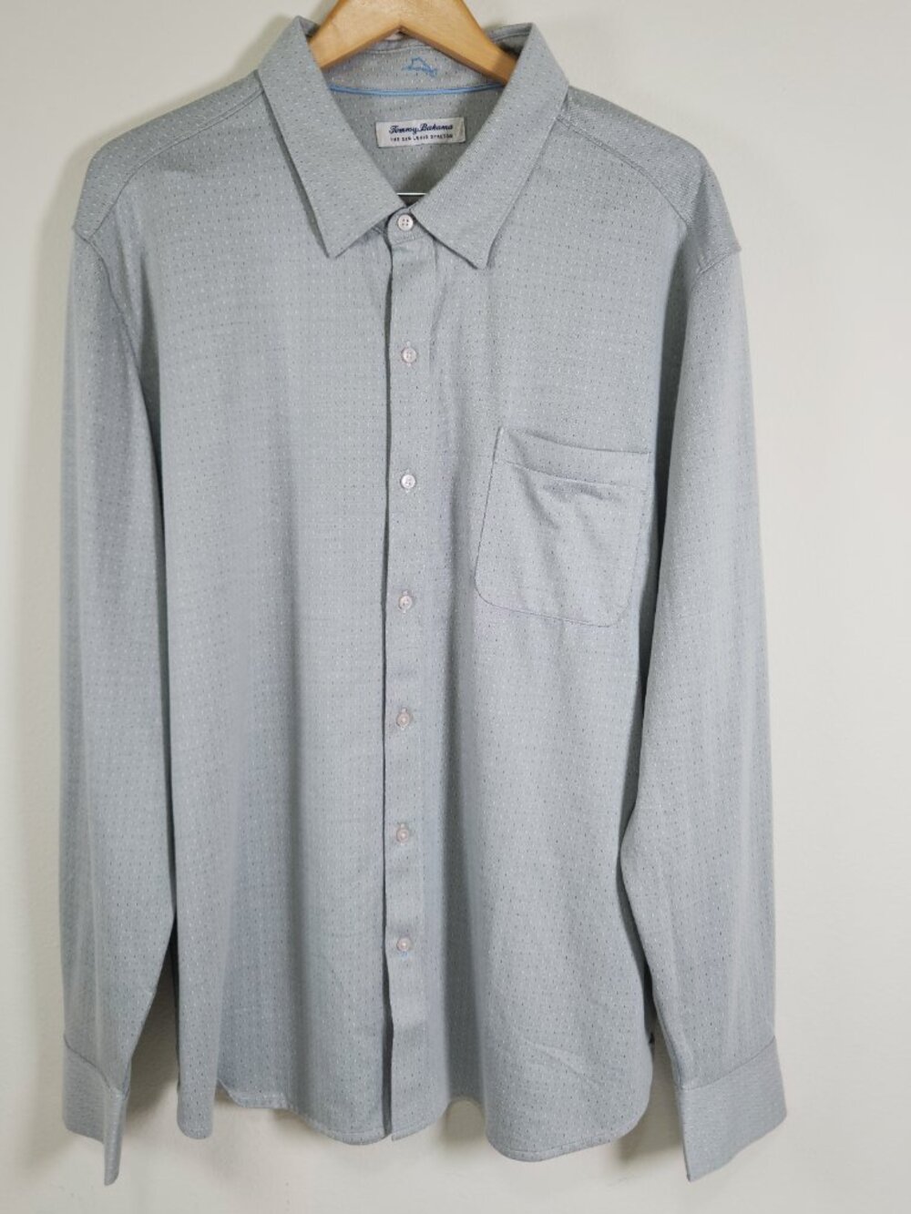 Tommy Bahama San Lucio Stretch Shirt XXX Large 3XL Long Sleeves Island Zone Grey